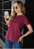 Tricou z nadrukiem Woman burgundowy