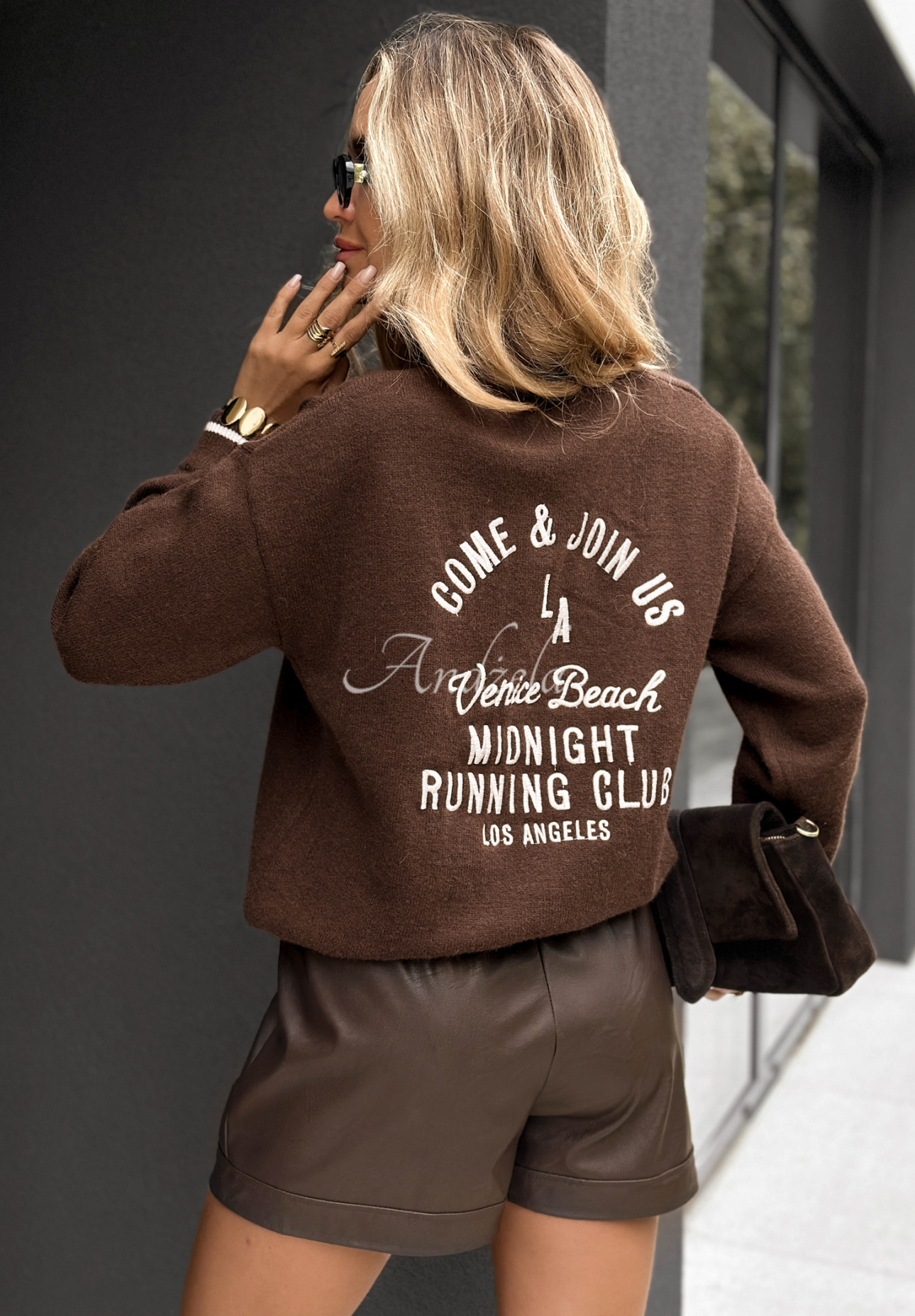 Pulover cu inscripții Midnight Running Club