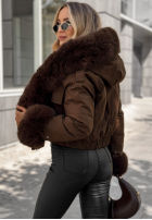 Scurtă Geacă z futerkiem Timber Pines ciocolatie