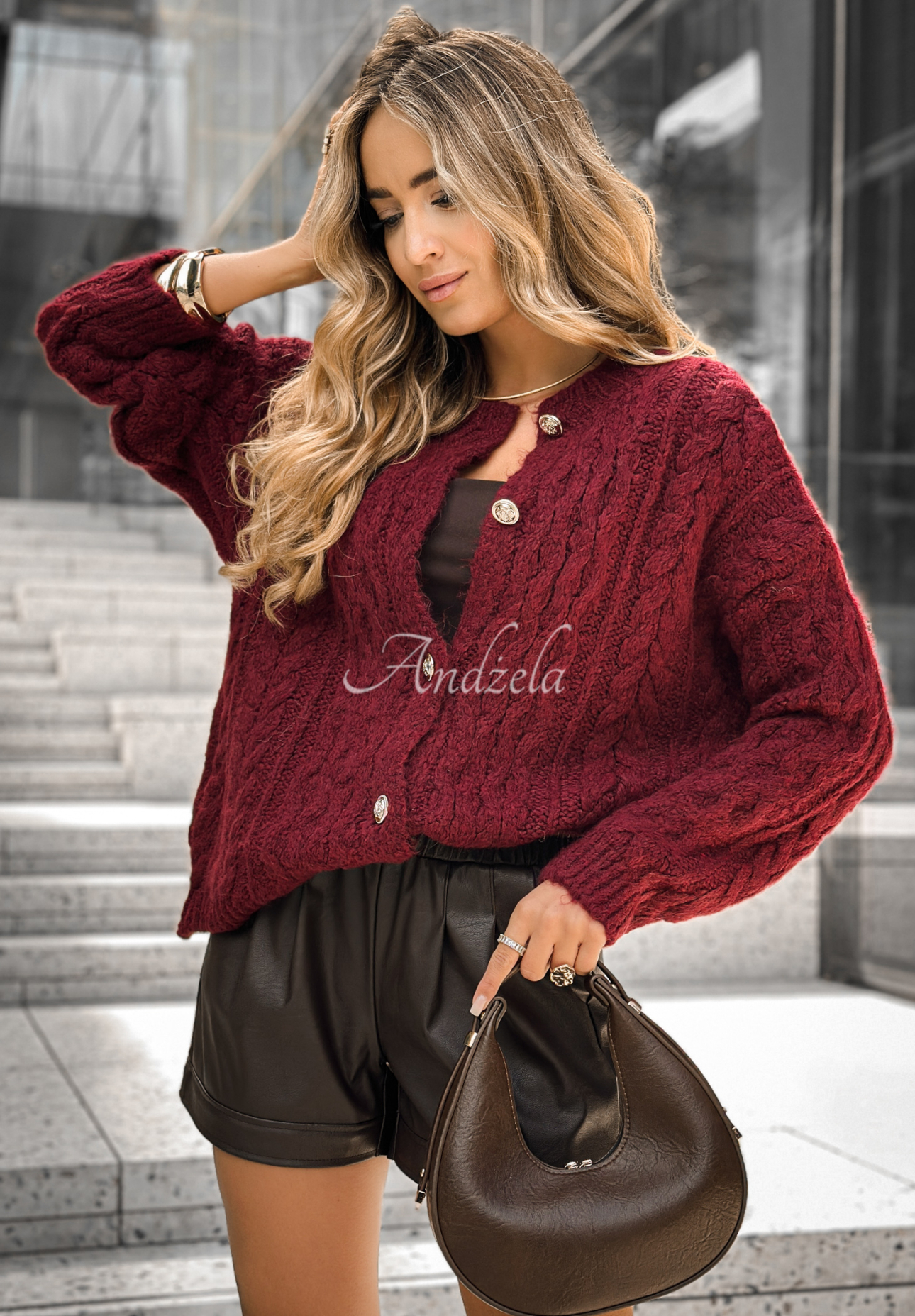 Cardigan împletit decorativ Chesterton