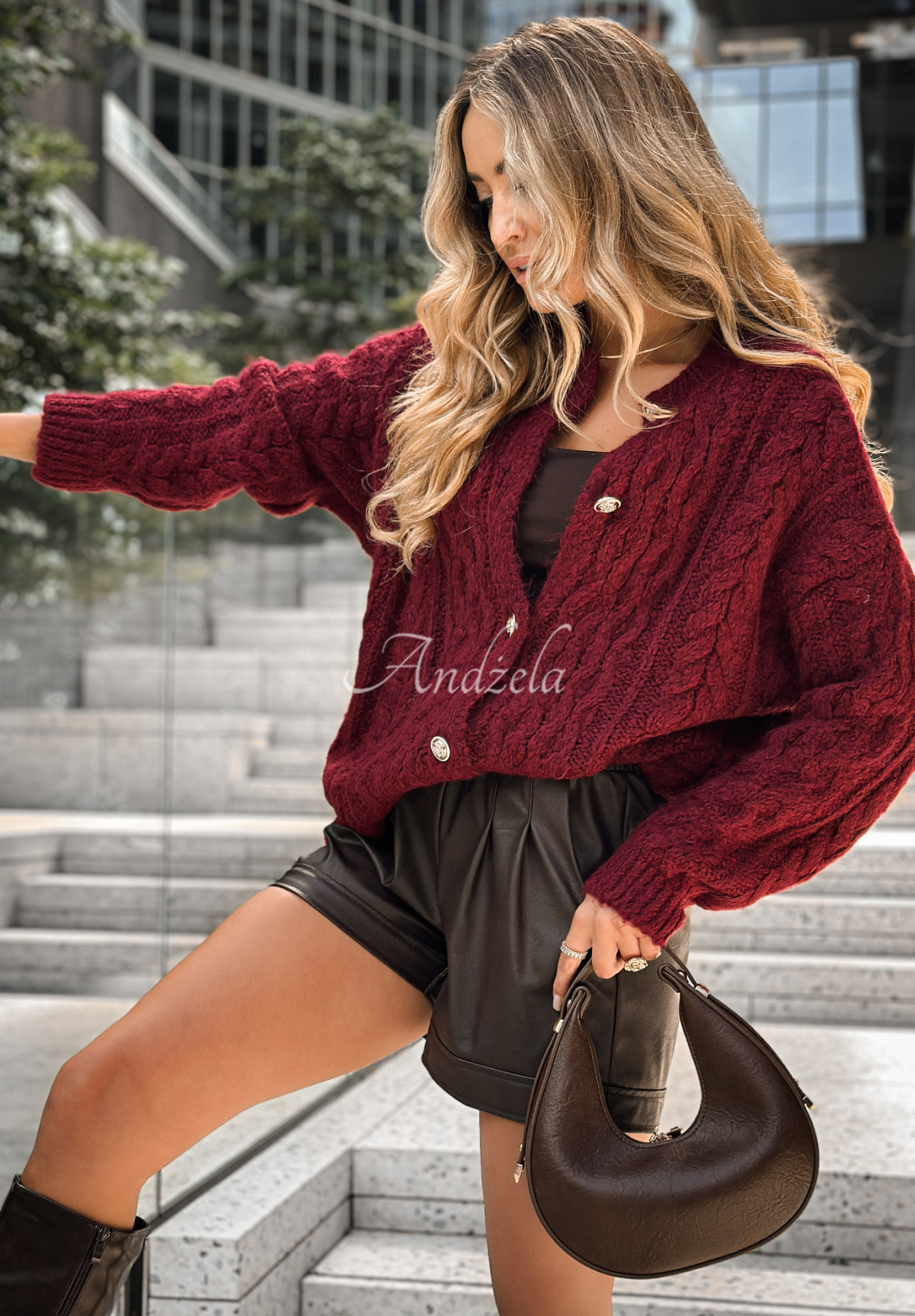 Cardigan împletit decorativ Chesterton