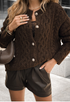 Ozdobnie pleciony Cardigan Chesterton ciocolatiu