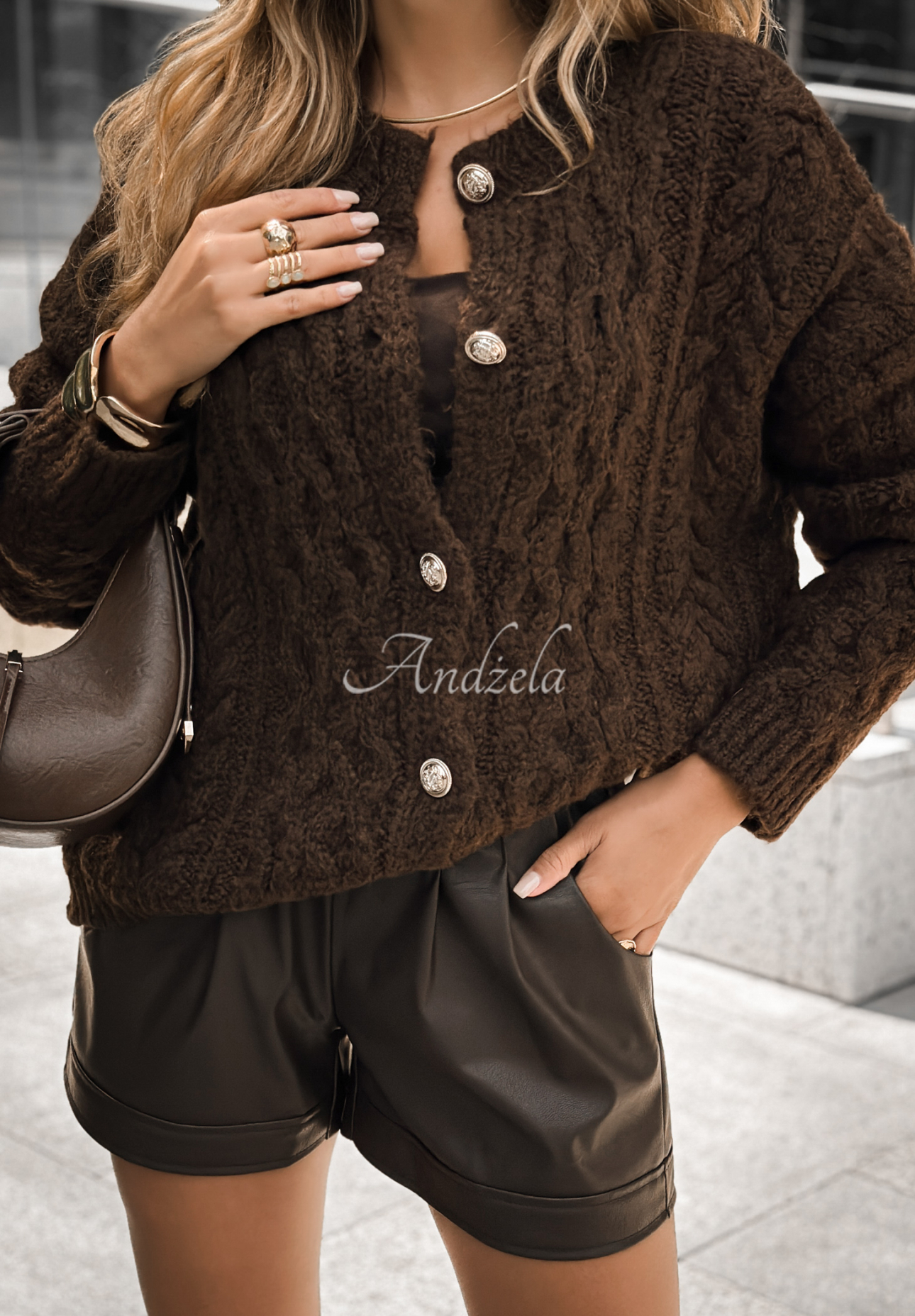 Cardigan împletit decorativ Chesterton