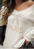 Ușor Pulover Dreaming Of Paris ecru