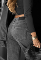 Pantaloni din denim mom fit Trust In It gri