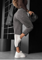 Pantaloni din denim mom fit Trust In It gri