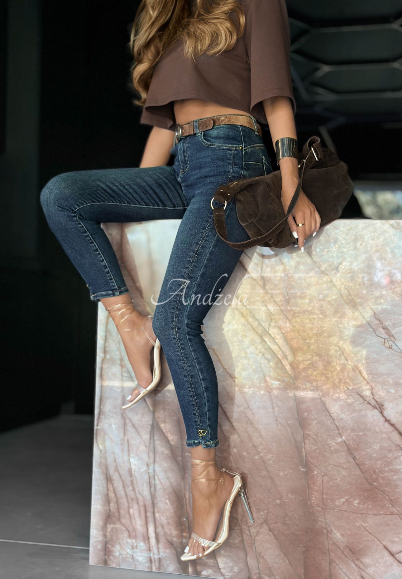 Blugi skinny cu curea After All That