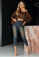 Pantaloni jeanse loose fit More Than Words ciemnoniebieskie