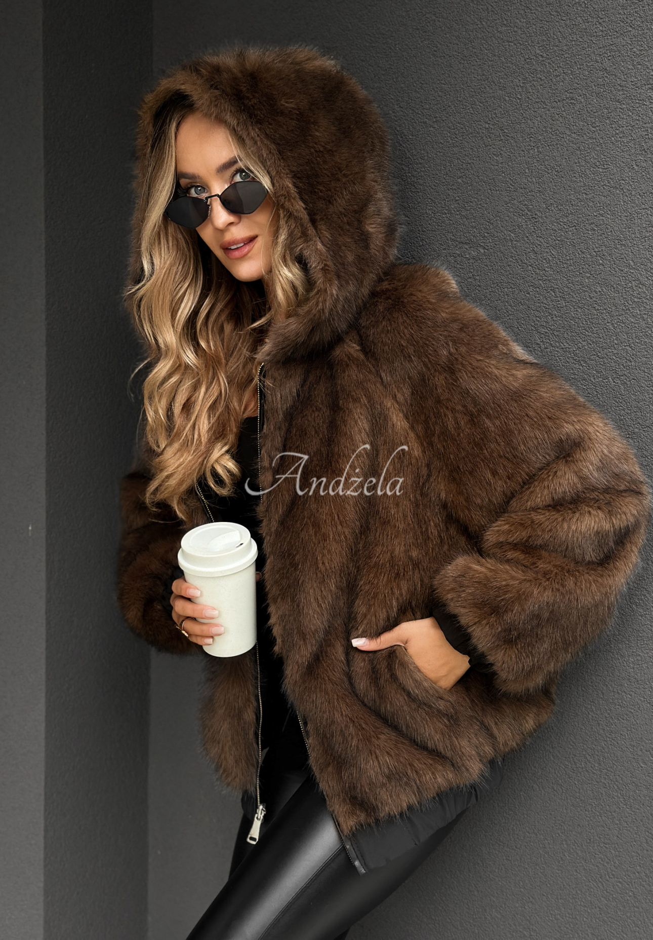 Geacă reversibilă cu blană și glugă Chilly Air