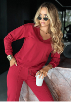 Compleu de trening Hanorac i Pantaloni In My Head burgundowy