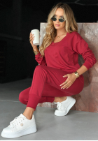 Compleu de trening Hanorac i Pantaloni In My Head burgundowy