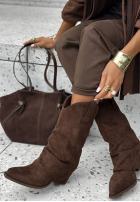 zamszowe Cizme Ghete cowboy Missisipi Alabama ciocolatii