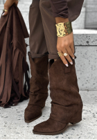 zamszowe Cizme Ghete cowboy Missisipi Alabama ciocolatii