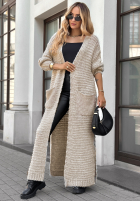 Długi Cardigan New Jersey bej
