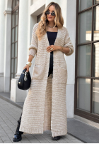 Długi Cardigan New Jersey bej