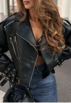 Scurtă skórzana Geacă biker Not Your Girl negru