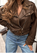 Scurtă skórzana Geacă biker Not Your Girl ciocolatie