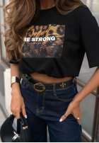 Tricou z nadrukiem Be Strong negru