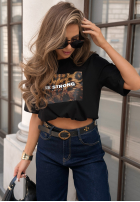 Tricou z nadrukiem Be Strong negru