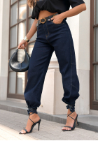 Pantaloni din denim z paskiem In That Moment bluemarin