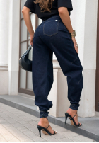 Pantaloni din denim z paskiem In That Moment bluemarin