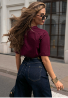 Tricou z nadrukiem Be Strong burgundowy