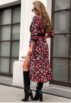 Rochie midi w kwiaty Where Were You negru
