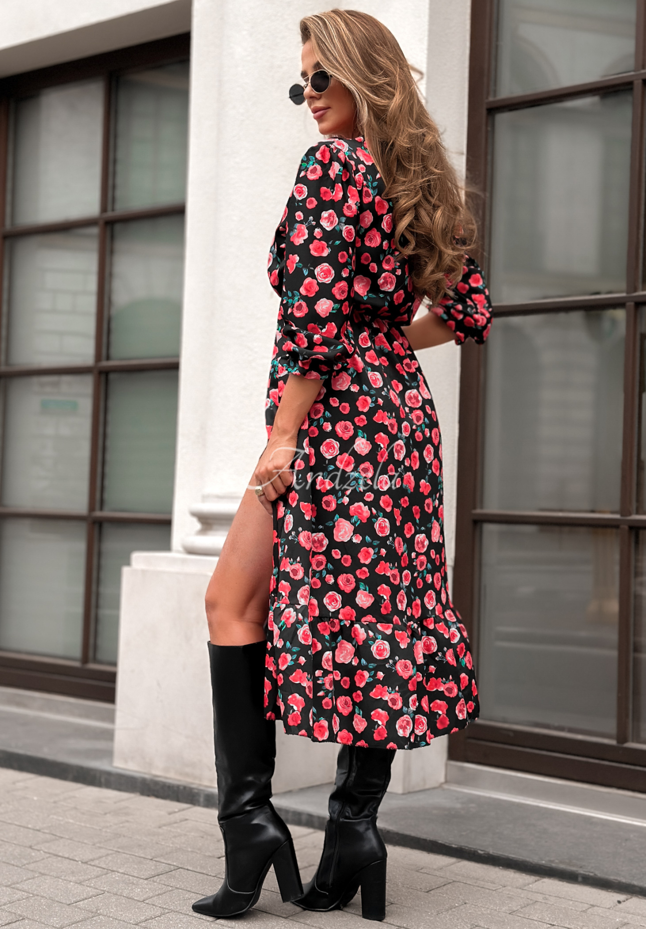 Rochie midi cu imprimeu floral Where Were You