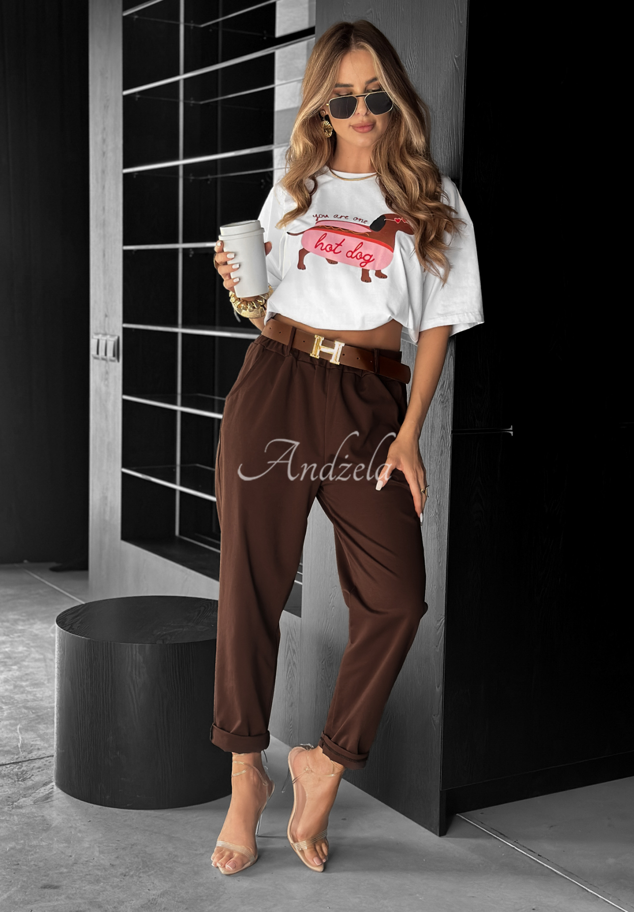 Pantaloni cu curea Take A Look