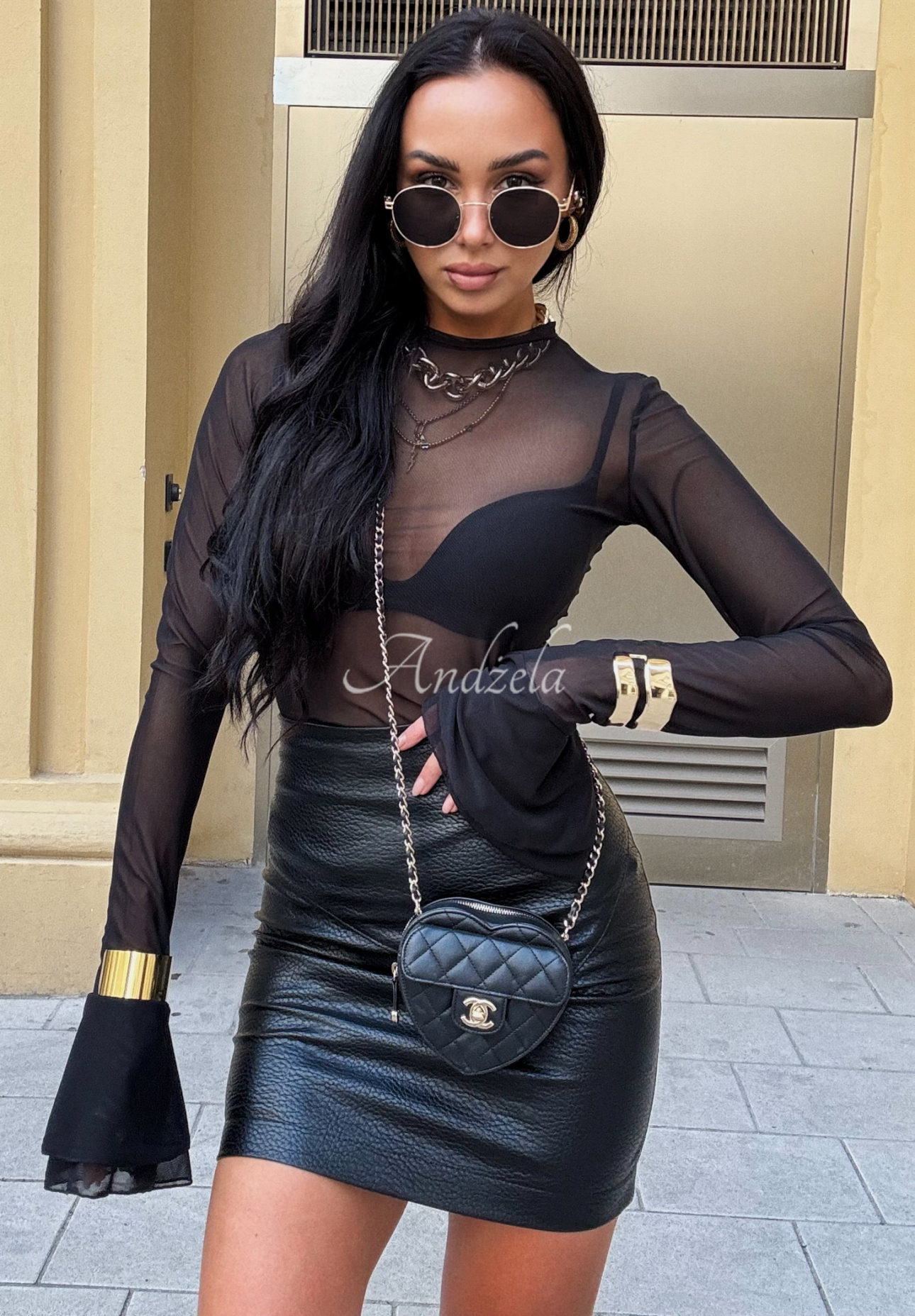 Fustă mini din piele La Milla Not Yet