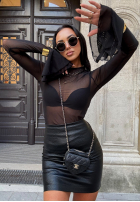 Skórzana Fustă mini La Milla Not Yet negru