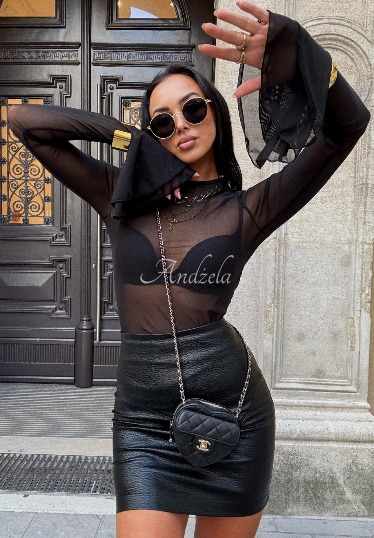 Fustă mini din piele La Milla Not Yet