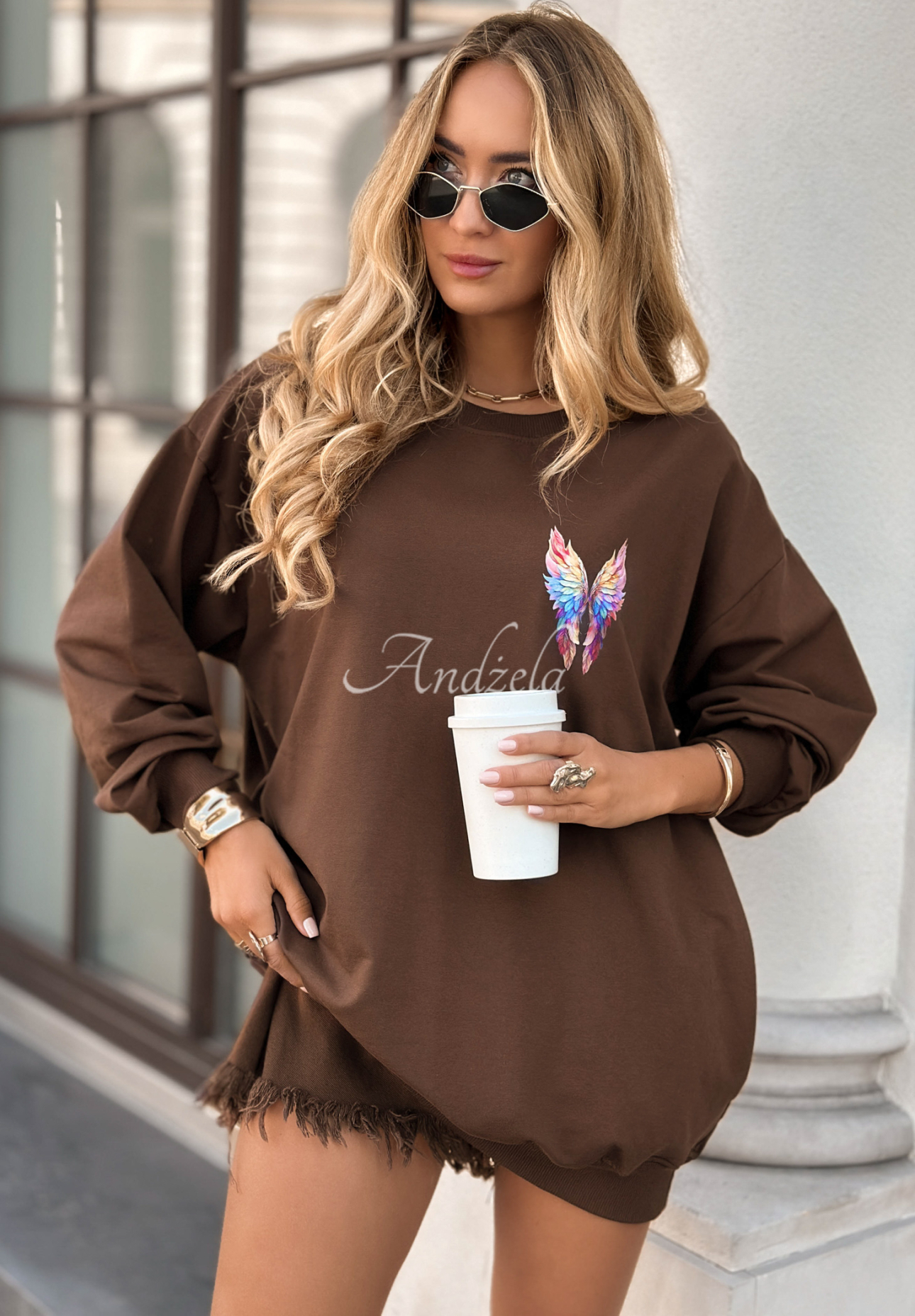 Hanorac cu imprimeu Colorful Wings