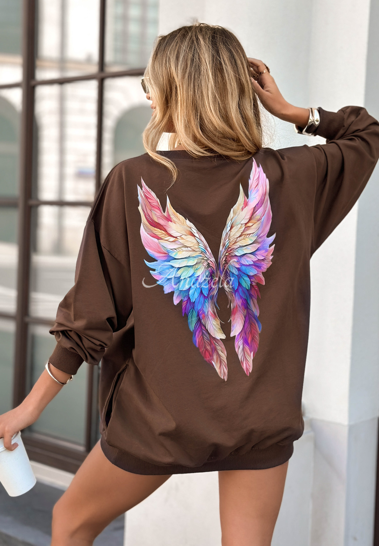 Hanorac cu imprimeu Colorful Wings