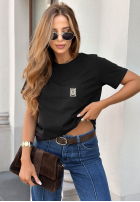 Tricou z kieszonką Pause That negru