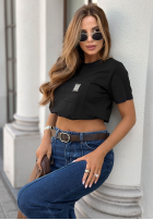 Tricou z kieszonką Pause That negru