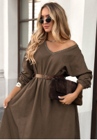 Rochie midi Almost Real ciocolatie