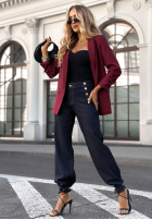 Pantaloni din denim wide leg  z guzikami Without Trying bluemarin