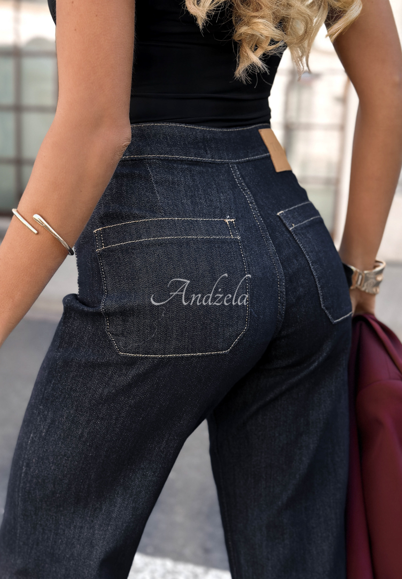 Blugi wide leg cu nasturi Without Trying