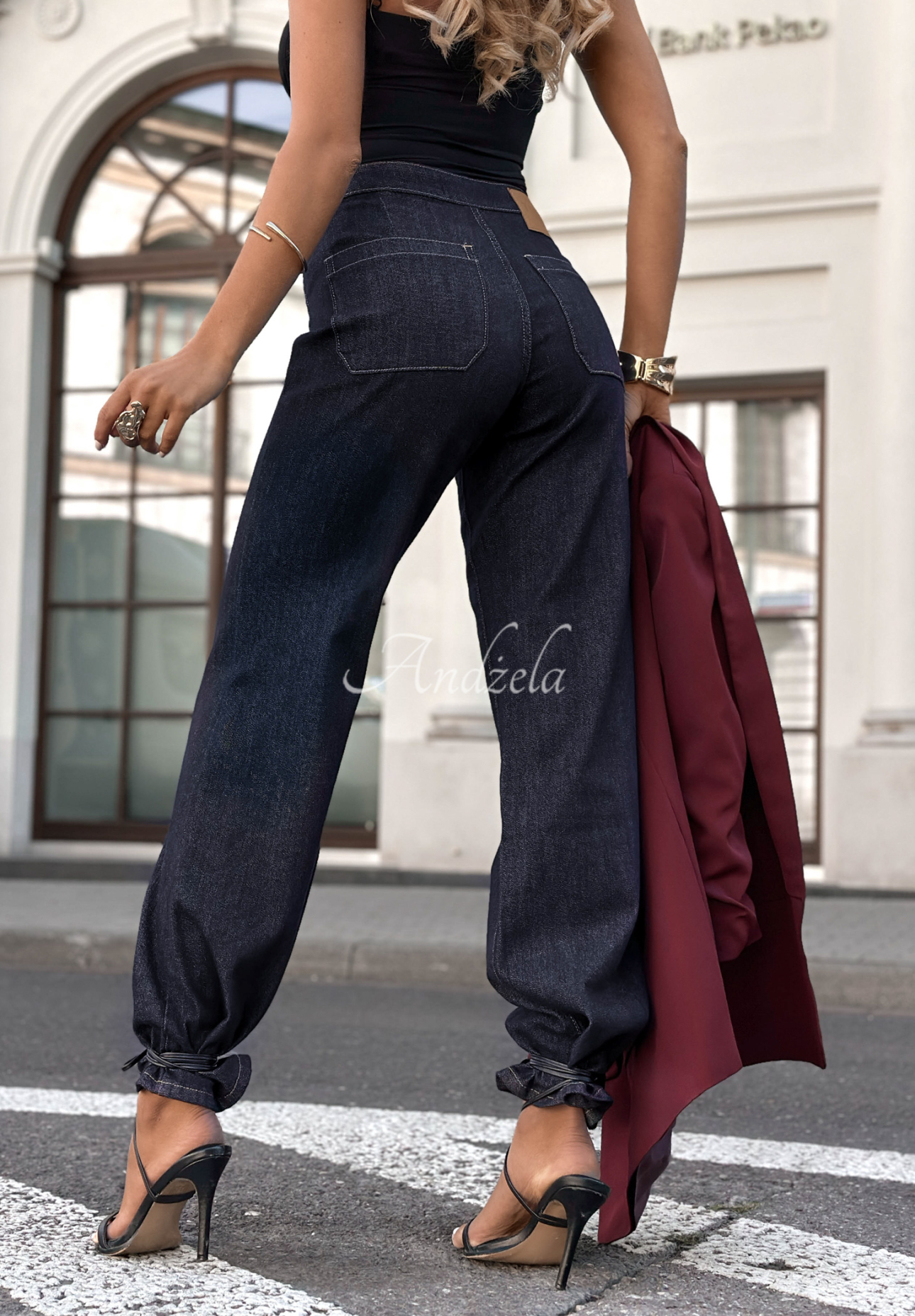 Blugi wide leg cu nasturi Without Trying