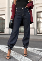 Pantaloni din denim wide leg  z guzikami Without Trying bluemarin