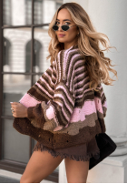 Krótki Cardigan oversize In Between Days czekoladowo-roz