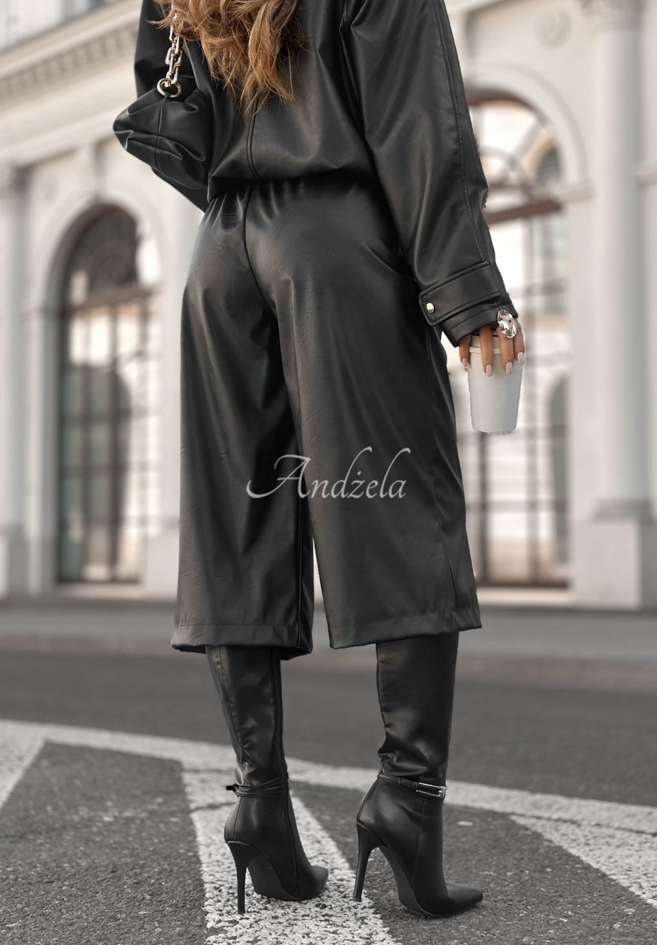 Pantaloni wide leg din piele Before It Ends