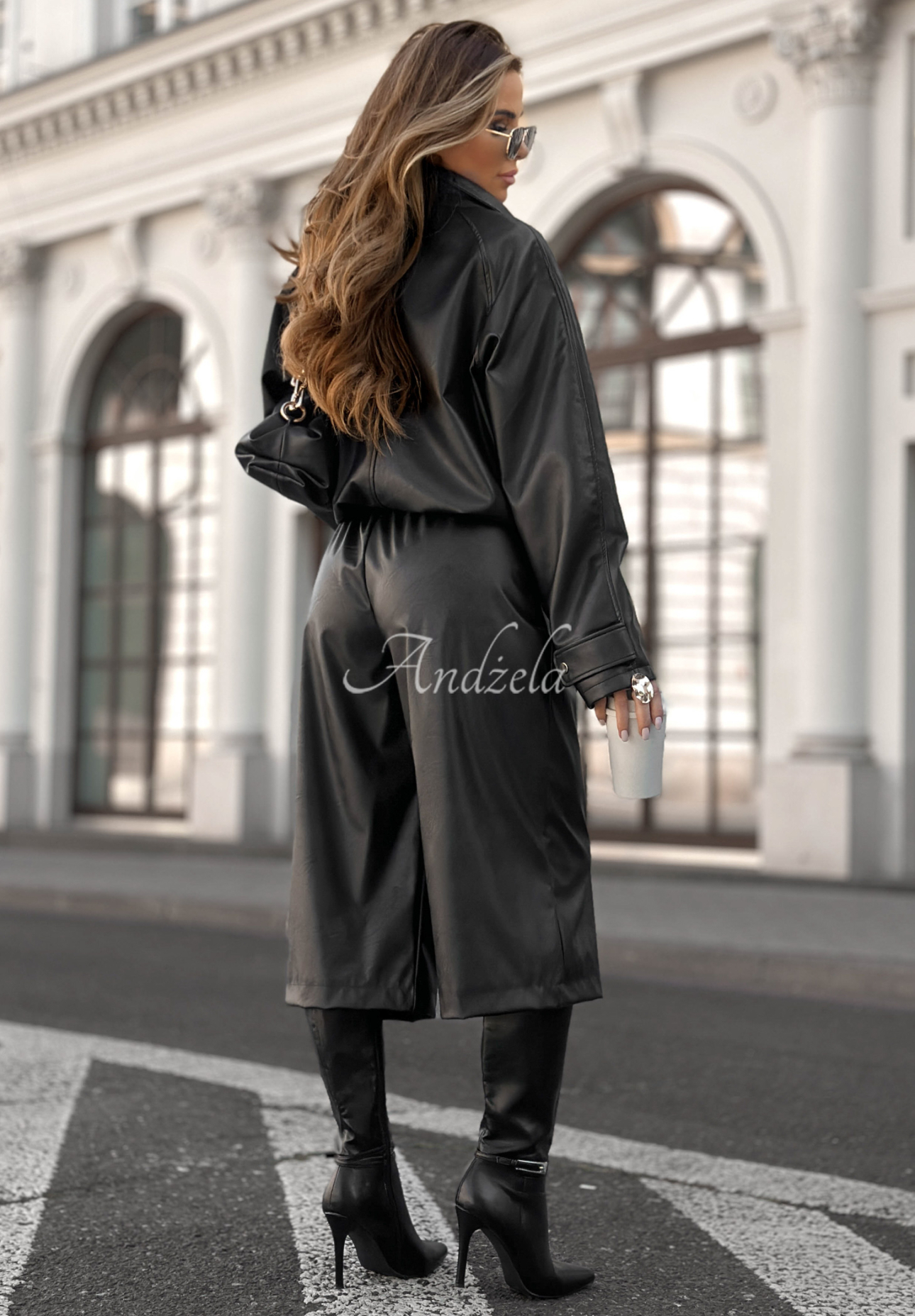 Pantaloni wide leg din piele Before It Ends