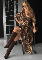 Rochie midi cu modele Vision You Seek ciocolatie