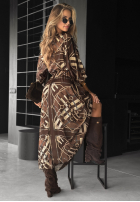 Rochie midi cu modele Vision You Seek ciocolatie