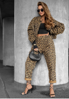 Compleu Cămașă i Pantaloni cu model tip panteră Panthera Prowl beżowo-maro