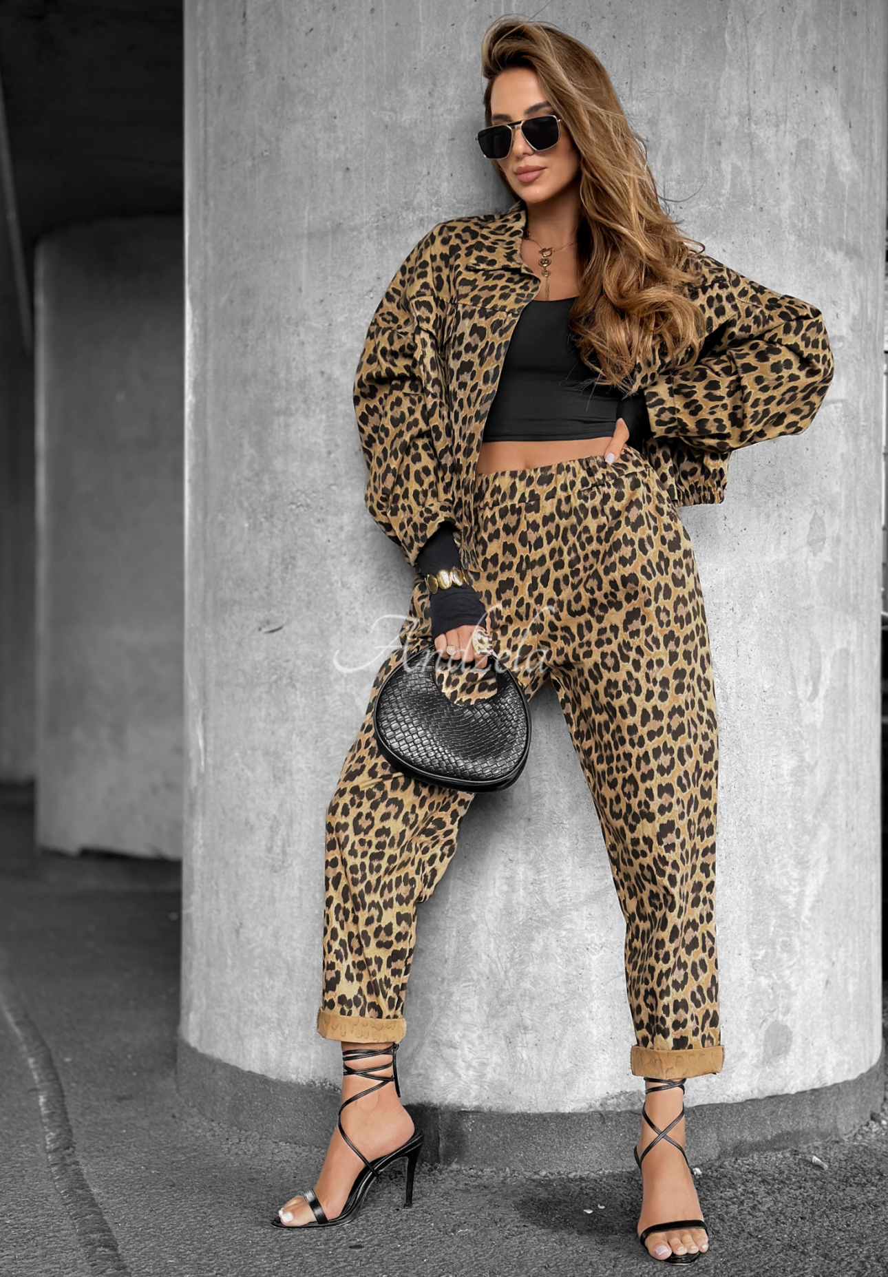 Jachetă din denim cu imprimeu leopard Panthera Prowl