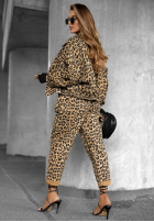 Compleu Cămașă i Pantaloni cu model tip panteră Panthera Prowl beżowo-maro
