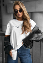 Tricou z nadrukiem Chocolate Mood Alb
